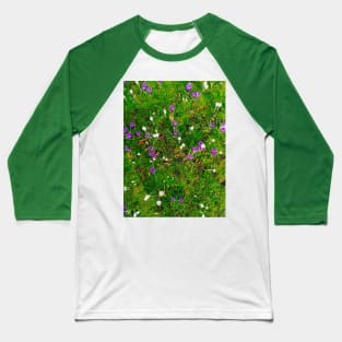 Green Grass Lovely Flower Field Baseball T-Shirt